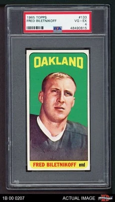 1965 Topps #133 Fred Biletnikoff Raiders SHORT-PRINT RC HOF Florid PSA 4 - VG/EX - Image 1 of 2