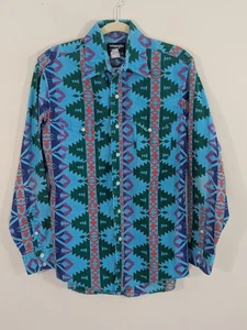 Vintage Wrangler Western Shirt Size 16-34 Brushpopper Aztec Geometric Colorful  - Picture 1 of 11