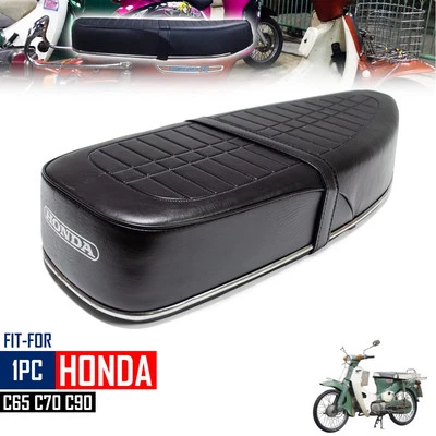 For Honda C65 C70 C90 Long Seat Replacement Custom Black - Image 1 of 4