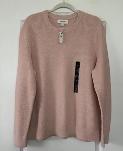 Banana Republic Sweater Mens XL Crewneck Pink Pullover Textured Knit Cotton NWT - Picture 1 of 10