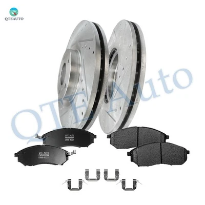 6 Front Drilled Brake Disc Rotors 320mm-Ceramic Brake Pad For 2014 Infiniti QX50 Foto 1 de 4