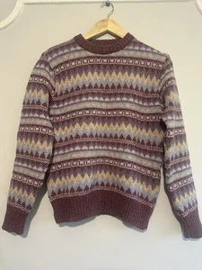 The Edinburgh Woollen Mill Shetland Pullover reine Schurwolle gemustert Small - Bild 1 von 6