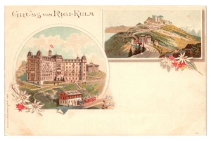 SWITZERLAND - GRUSS VOM RIGI-KULM - TRAIN DEPOT - UNDIVIDED BACK POSTCARD - Picture 1 of 2