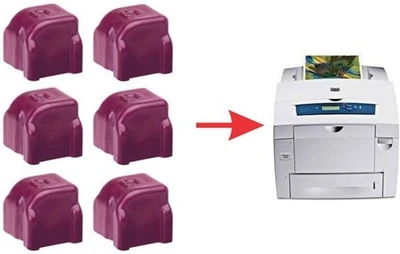 6 Pcs Xerox 8560 Magenta Ink Phaser Solid Printer Ink Wax Blocks 108R00724 NEW - Image 1 of 4