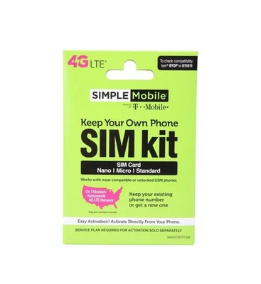 SIMPLE MOBILE on T-mobile sim /eSIM $25 $30$40 $50 $60 PLAN | 1 MONTH INCLUDED - Image 1 of 4