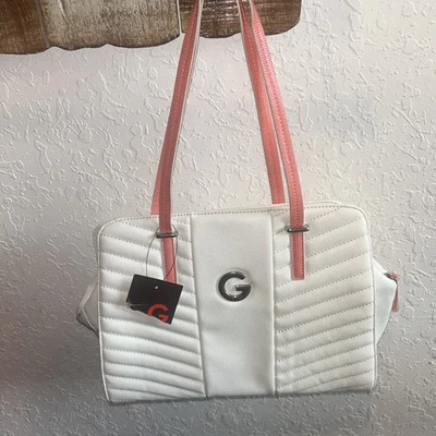 Women's Guess Bag white with coral straps super cute. New with tags.  - Image 1 of 4
