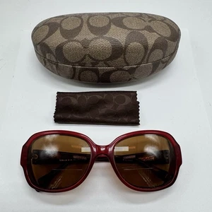 Coach Sonnenbrille Gestell HC8015 L019 Allie Burgund Rot Gold Medaillons & Etui - Bild 1 von 10