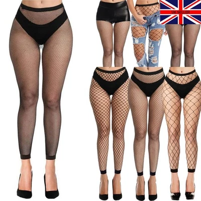 SIMPLY JOSHIMO Womens Footless Tights Black Fishnet Fine Wide Whale Net Diamond Holes UK 6-16
