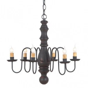 Manassas Wood Chandelier in Hartford Black over Red - SALE - Picture 1 of 2