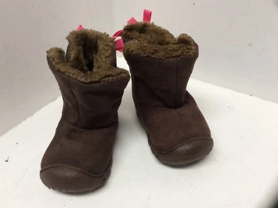 Child of Mine Bebés Niñas Marrón Botines Tela Talla Superior 2 Piel Sintética F35 Foto 1 de 4