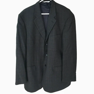 Pronto Uomo Mens Casual Long Sleeve Checks Black Blazer Suit Jacket Size 46L - Image 1 of 4