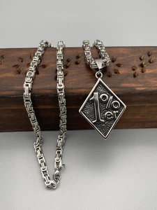 Edelstahl Anhänger 1%er one percenter + Königskette Byzantiner Biker 60 / 70cm - Bild 1 von 10