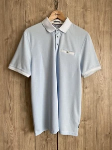 Ted Baker Performance Dry Fit Stretch Light Blue Polo Shirt Mens Size 5 - Picture 1 of 10