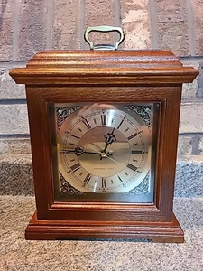 Westminster Chime Clock Shelf Mantel Quartz Roman Numeral Hourly Wood Casing (Z1 - Picture 1 of 14