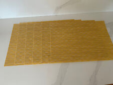 CRATE & BARREL YELLOW/GRAY VINYL WOVEN PLACEMATS SET OF 6 NEW WITH TAGS