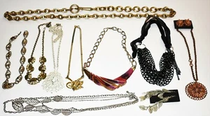 VTG Lot of 9 Chunky necklaces 2 with Matching Earrings - 1950's, 1960's, 1980's - Picture 1 of 7