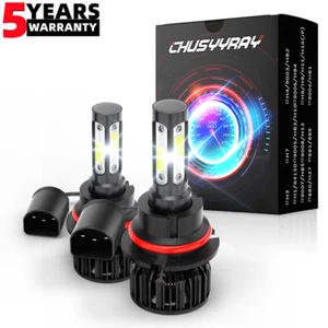 Super Bright White 9004 HB1 LED Headlight Bulbs High/Low Beam Conversion Kit 2x - Picture 1 of 11