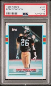 1989 TOPPS #323 Rod Woodson Rookie RC Pittsburgh Steelers HOF PSA 7 - Foto 1 di 2