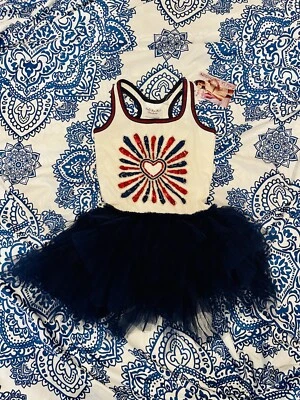 OOh La La July 4th Tutu Girls Sparkle Glitter Dress USA Memorial Day Size 6 - Image 1 of 4