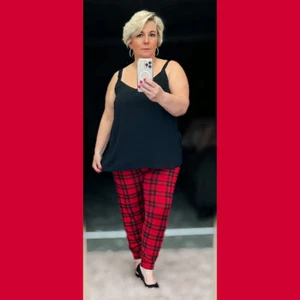 PANTALONES HARÉN TARTÁN TIRO ALTO MUJER DAMA PANTALONES ALI BABA - Imagen 1 de 3
