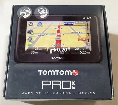 TomTom PRO 9150 5" LCD GPS Set USA/Canada/Mexico Lifetime Maps + Car Traffic  - Image 1 of 4