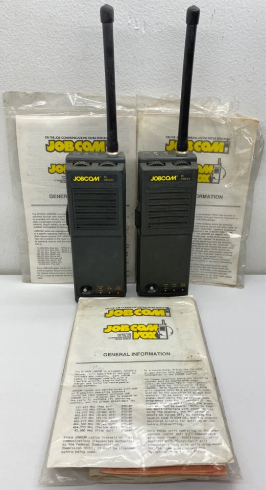 Vintage Ritcon Jobcom Two-Way Radio LOT OF 2 UHF w/ Antennas + Manuals UNTESTED - Image 1 of 4