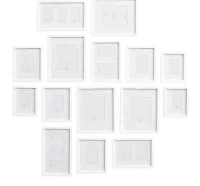 Juego/15 marcos de galería de madera Pottery Barn en una caja blanco moderno (juego descontinuado) Foto 1 de 2