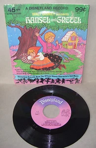 1975 Walt Disney Disneyland Item# 615 HANSEL and GRETEL 45 RPM Song Record - Picture 1 of 5