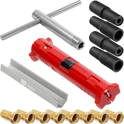 HB-DIGITAL Strumento di montaggio SAT cavo spelacavi chiave bavaglio spina F ausilio per la rotazione