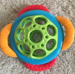 Oball Baby Blue Green Yellow Red Grab Handle Teether Toy   - Picture 1 of 6