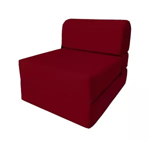 Red Sleeper Chair Folding Foam Beds, Portable Sleepover Sofa Bed 6 x 24 x 70 - Picture 1 of 6