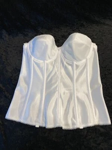 Dominique Juliette Trägerloses Longline Korsett Gr. 34C Weiß Braut BH Neu ohne Etikett - Bild 1 von 12