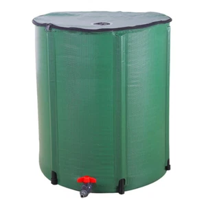 66 Gal. Green Rain Water Barrel Foldable Collapsible Design with Mesh Cover - Picture 1 of 7