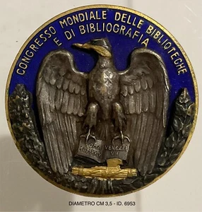 ROMA VENEZIA CONG. MONDIALE BIBLIOTECHE E BIBLIOGRAFIA DIST. A.VII 1929 REGNO - Picture 1 of 6