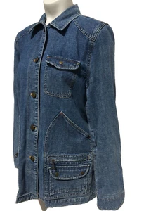 VTG Designer Ralph Lauren Jean Jacket 1990s Barn Coat Denim Blue Size P/M - Imagen 1 de 12