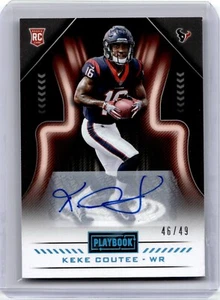 2018 Panini Playbook Rookie Signatures Platinum #161 Keke Coutee Auto 46/49 - Picture 1 of 2