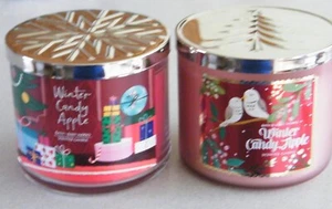 Neu aus altem Lagerbestand Menge 2 Bath & Body Works Winter Süßigkeiten Apfel 3 Docht Kerzen 14,5 Oz. - Bild 1 von 8