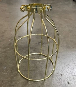 Polished Brass Finish Open Style Premium Metal Bulb Cage - Picture 1 of 2