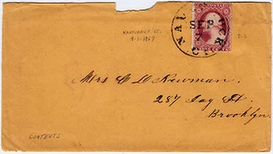 #26A-3 Cents 1857, 7L11e, "NANTUCKET SEP 7 Ct." to Brooklyn w/contents, 1857 - Picture 1 of 4