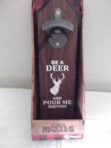 REWARD LODGE "BE A DEER & POUR ME ANOTHER" WALL MOUNT BOTTLE OPENER(AC-40-176) - Picture 1 of 3
