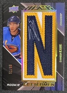 2009-10 UD Black Rookie Lettermen Patch #76 Evander Kane RC Patch Auto SP /99 - Picture 1 of 2