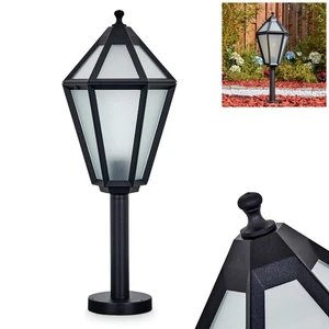 HOFSTEIN Mondavio Sockellampe Metall/Glas Schwarz/Milchglas e Wechselscheiben - Bild 1 von 10