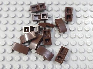 LEGO Lot of 12 Dark Brown 2x1 Curved Slope Pieces - Picture 1 of 1