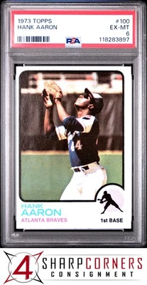 1973 Topps #100 Hank Aaron Braves Hof PSA 6 Foto 1 de 3