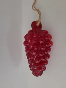 Cluster Red Grape Glass Christmas Ornament 6 In Hanging - Picture 1 of 8