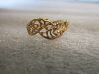 14K YELLOW GOLD DIAMOND CUT FILIGREE RING - SIZE 6 - 1.07g - Image 1 of 4