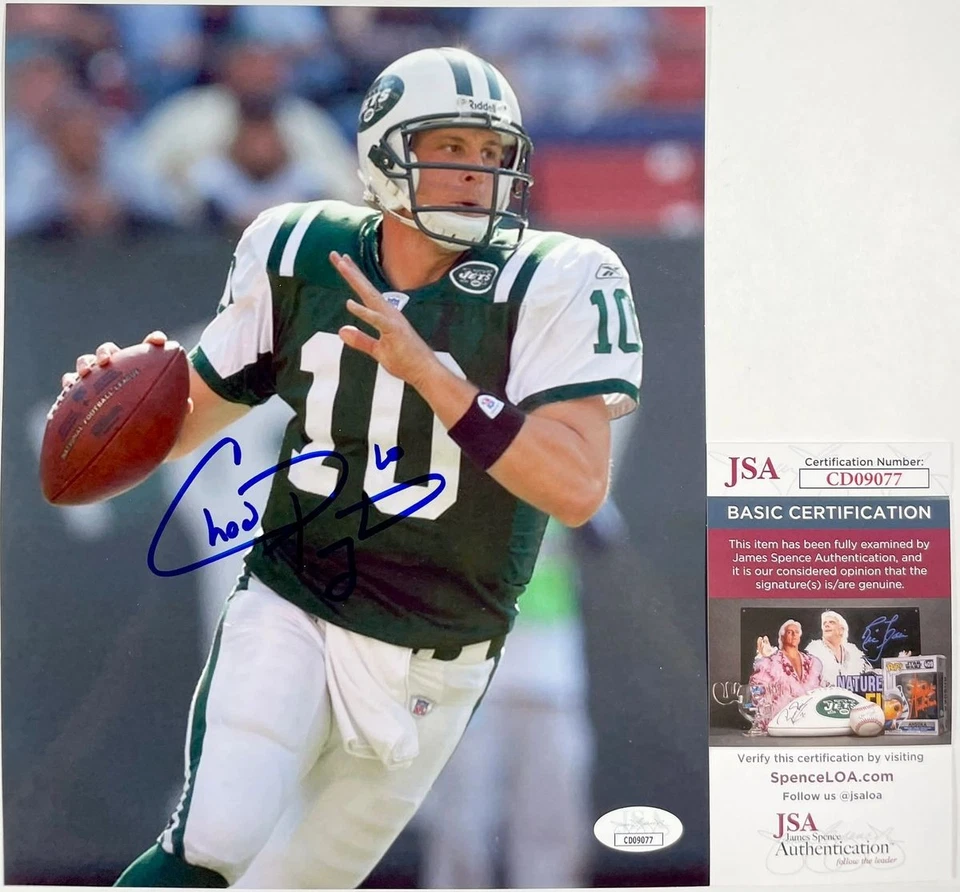 NFL Chad Pennington Firmado New York Jets 8x10 Foto C Autógrafo Certificado de Autenticidad JSA Foto 1 de 1