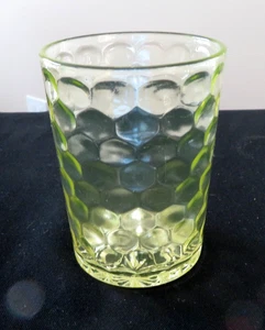 Antique Vaseline Uranium Tumbler Doyle 300 Hex Daisy Button Exc Condition 1880's - Picture 1 of 9