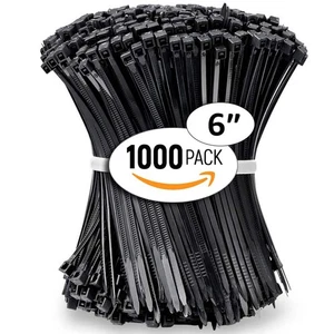 Zip Ties Black 6 Inch 1000 Pack 40 lb, Long Plastic Cable Ties Thick 0.14 Inc... - Bild 1 von 7