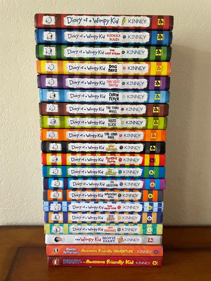 Lot Of 21 Diary Of A Wimpy Kid 1-16,18 Movie & 4 Extra All HC Jeff Kinney Books - Image 1 of 4